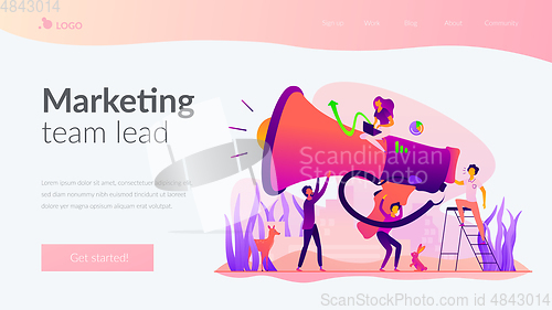 Image of Marketing team landing page template.