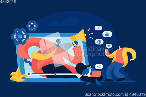 Image of Social network promotion concept vector illustration