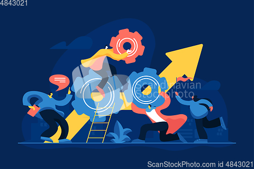 Image of Teamwork power concept vector illustration