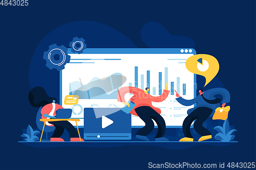 Image of Social media dashboard concept vector illustration