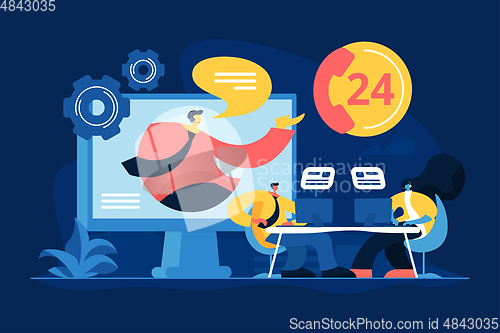 Image of Contact center concept vector illustration