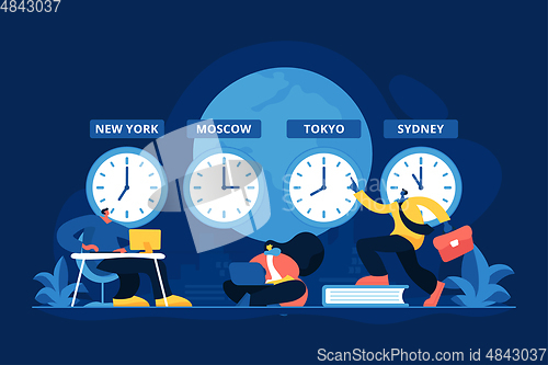 Image of Time zones concept vector illustration