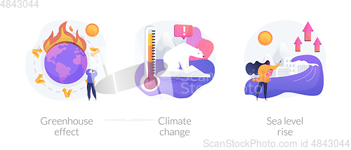 Image of Climate change consequences vector concept metaphor.