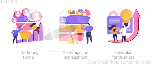 Image of Sales conversions vector concept metaphors.