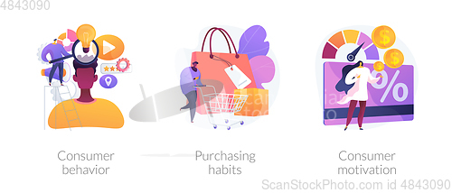 Image of Purchase decision process vector concept metaphors.