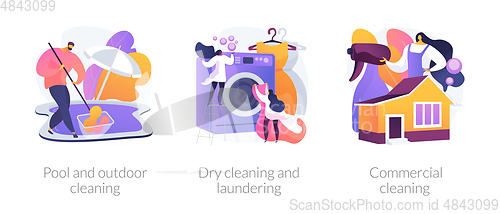 Image of Cleaning services vector concept metaphors.