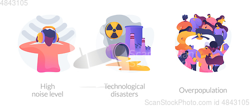 Image of Environmental problems caused by human factor, negative impact on nature vector concept metaphor.