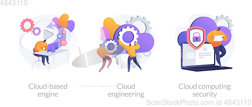 Image of Cloud engineering services vector concept metaphors.