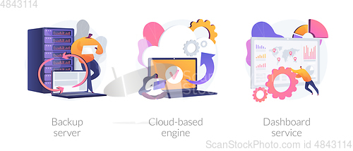 Image of Data processing and recovery vector concept metaphors