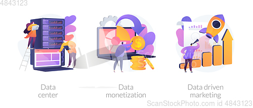 Image of Big data storage and use vector concept metaphors