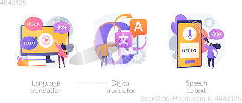 Image of Multi-language translation devices vector concept metaphors.