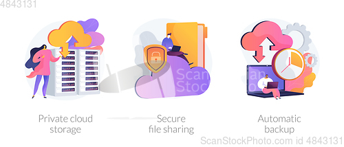 Image of Web hosting platform vector concept metaphors.