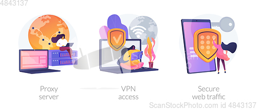 Image of Secure internet access vector concept metaphors.