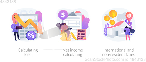 Image of Financial loss and income vector concept metaphors