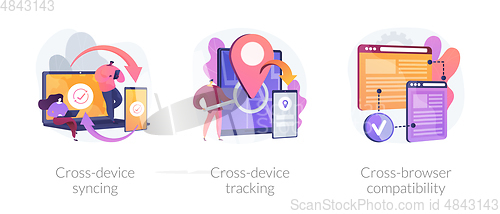 Image of Cross-device using and operation vector concept metaphors.