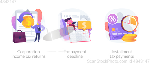 Image of Tax payment terms vector concept metaphors