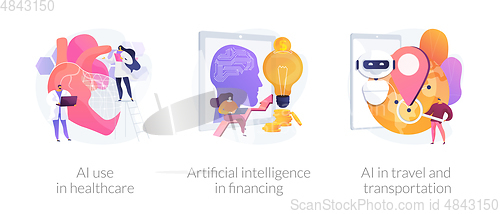 Image of Artificial intelligence implementation vector concept metaphors.