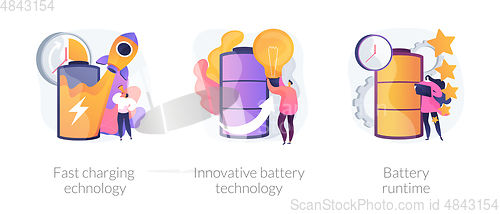 Image of New battery life engineering vector concept metaphors.