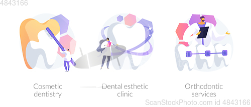 Image of Cosmetic dentistry vector concept metaphors.