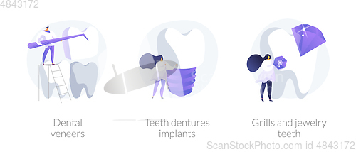 Image of Dental prosthetics vector concept metaphors.