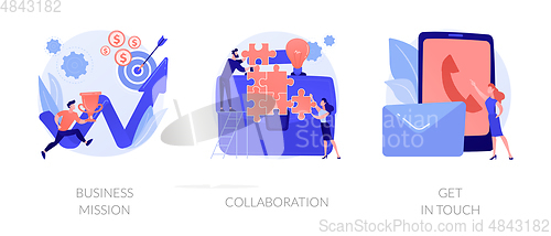 Image of Business goals and philosophy vector concept metaphors.