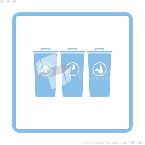 Image of Garbage containers with separated trash icon