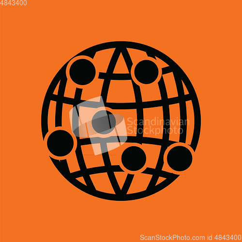 Image of Globe connection point icon