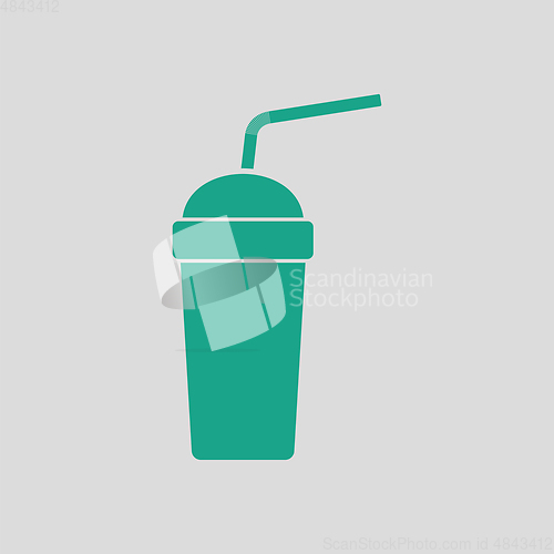 Image of Disposable soda cup and flexible stick icon