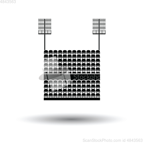 Image of Stadium tribune with seats and light mast icon