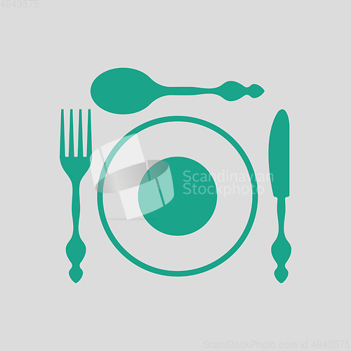 Image of Silverware and plate icon 