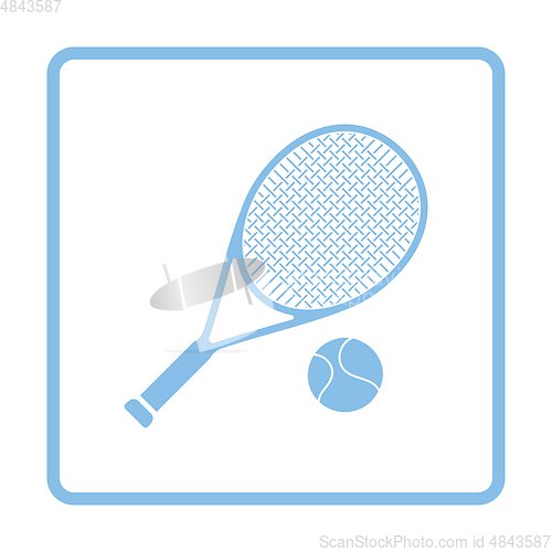 Image of Tennis rocket and ball icon