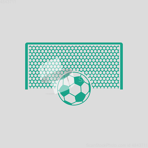 Image of Soccer gate with ball on penalty point  icon