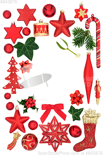 Image of Festive Christmas Abstract Border Composition 