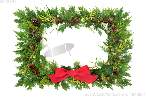 Image of Festive Christmas and Solstice Background Border