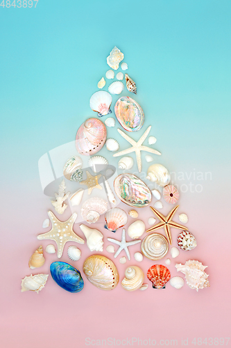 Image of Abstract Sea Shell Christmas Tree Concept