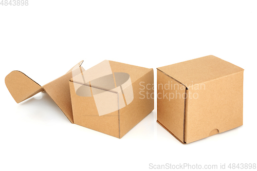 Image of Two Cube Shaped Cardboard Boxes 