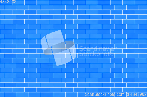 Image of Wall of blue bricks, abstract seamless background