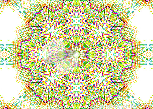 Image of Abstract pattern from bright colorful lines on white