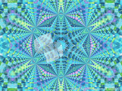 Image of Bright background with concentric mosaic pattern