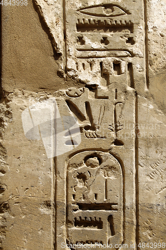 Image of Ancient egyptian hieroglyphs in the Karnak Temple