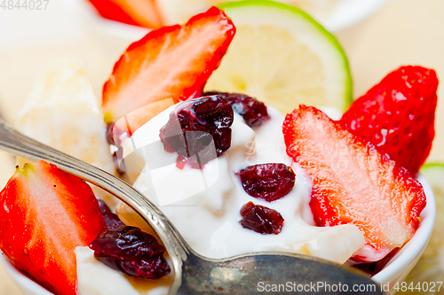 Image of fruit and yogurt salad healthy breakfast