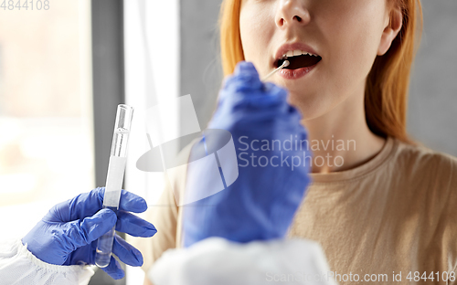 Image of patient being tested for coronavirus disease