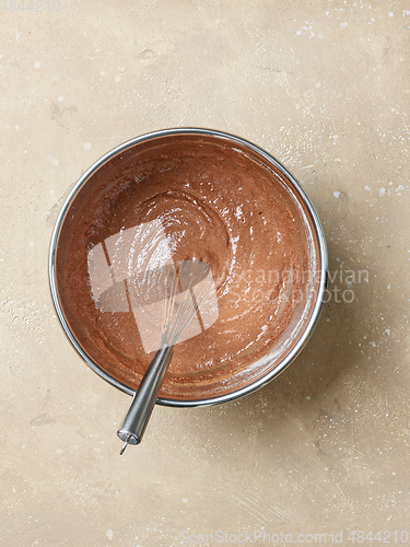 Image of bowl of chocolate cake dough