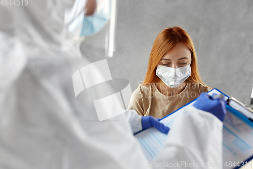 Image of patient being tested for coronavirus disease