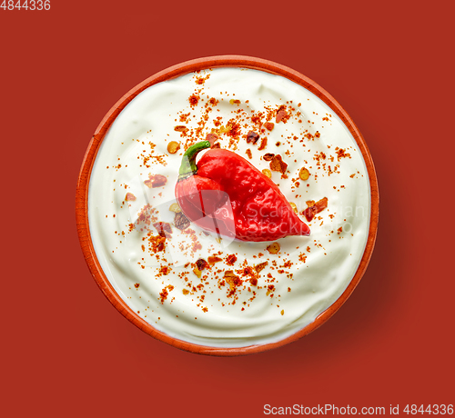 Image of bowl of hot dip yogurt sauce