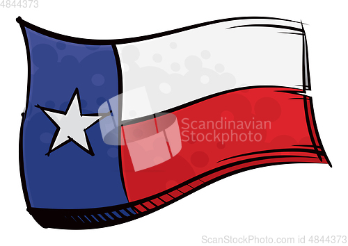 Image of Painted Texas flag waving in wind