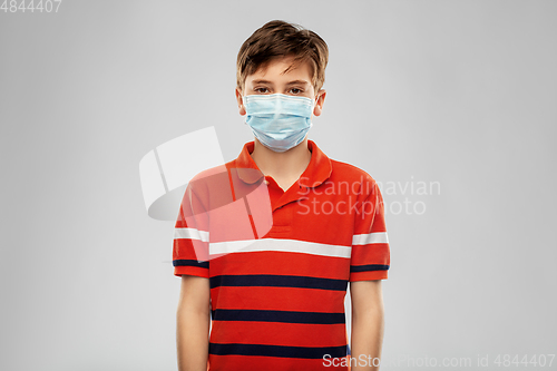 Image of boy in protective medical mask