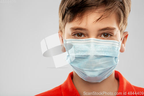 Image of boy in protective medical mask