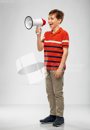 Image of boy speaking to megaphone