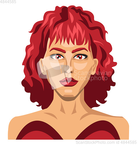 Image of Sexy girl with red hair illustration vector on white background